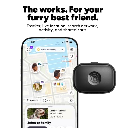 Life360 Pet GPS Tracker for Dogs | Live Tracking, Escape Alerts & Lost Pet Network | Up to 14 Days Battery | 12-Month Silver Subscription Included for New & Free Members | 1-Pack, Black