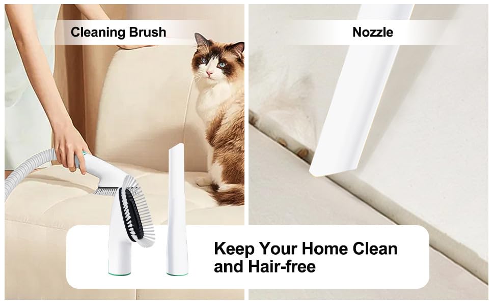 Pet Grooming Vacuum Kit with Clipper, Nail Grinder & Deshedding Tools
