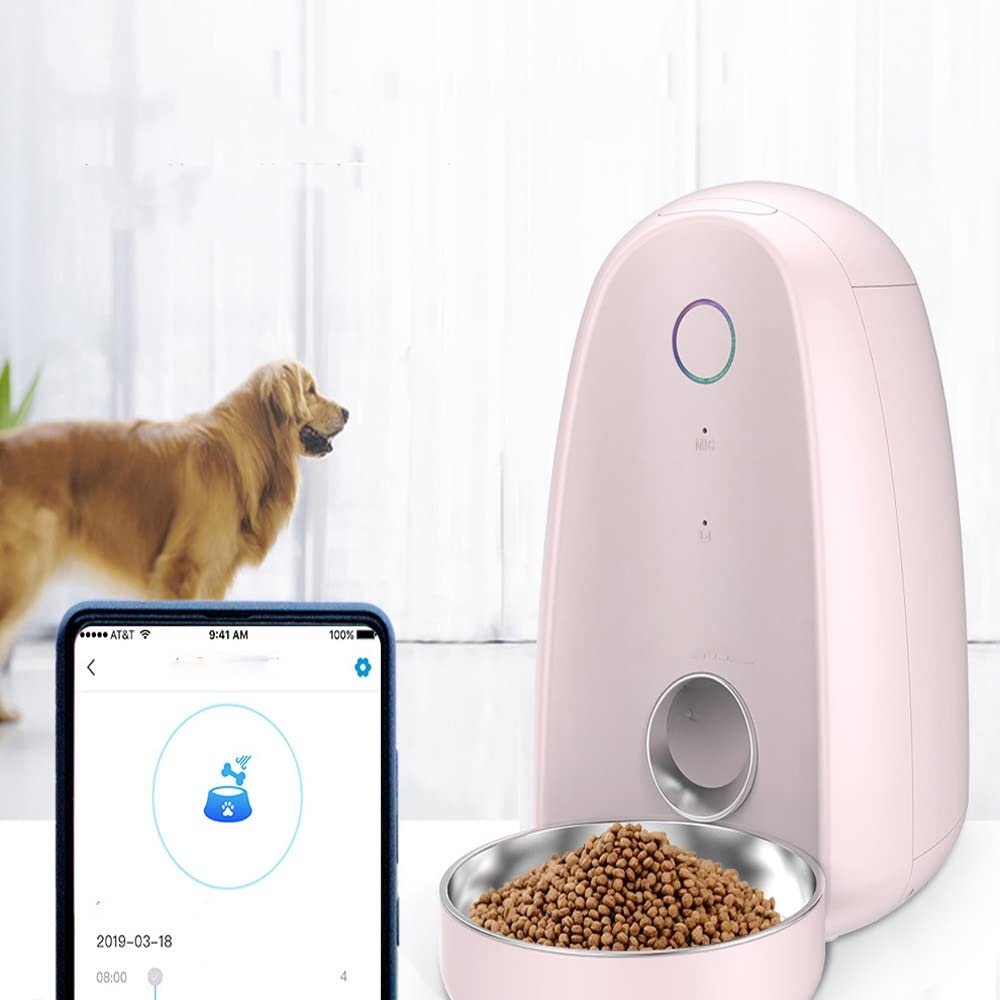 Smart Automatic Pet Feeder with Video Monitor & Slow Feed Bowl, 2L