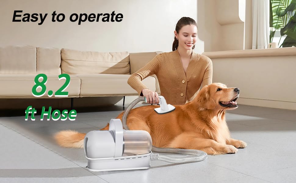 Pet Grooming Vacuum Kit with Clipper, Nail Grinder & Deshedding Tools