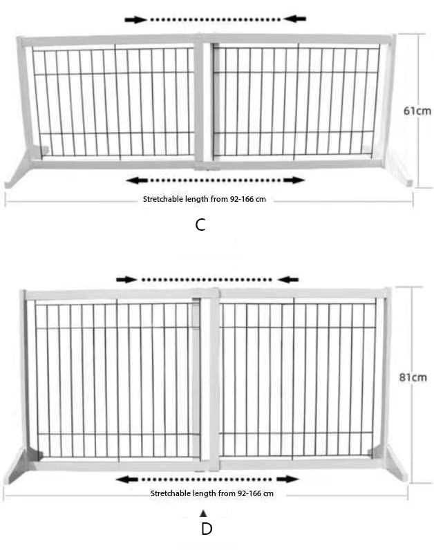 Freestanding Wooden Pet Gate for Doorways, Stairs & Indoor Spaces