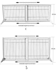 Freestanding Wooden Pet Gate for Doorways, Stairs & Indoor Spaces