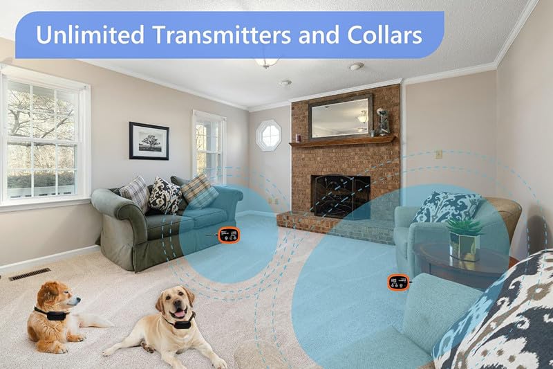 Indoor Wireless Pet Barrier System with Rechargeable Training Collar