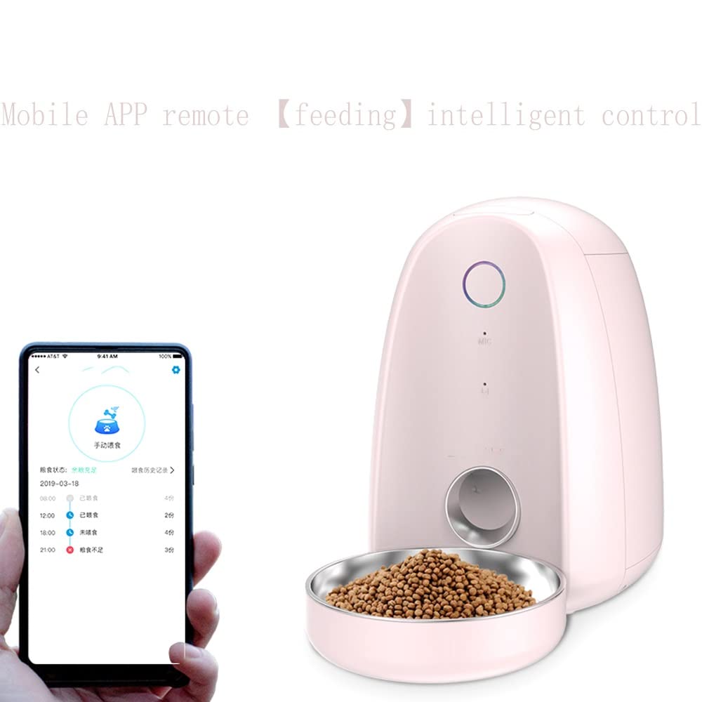 Smart Automatic Pet Feeder with Video Monitor & Slow Feed Bowl, 2L