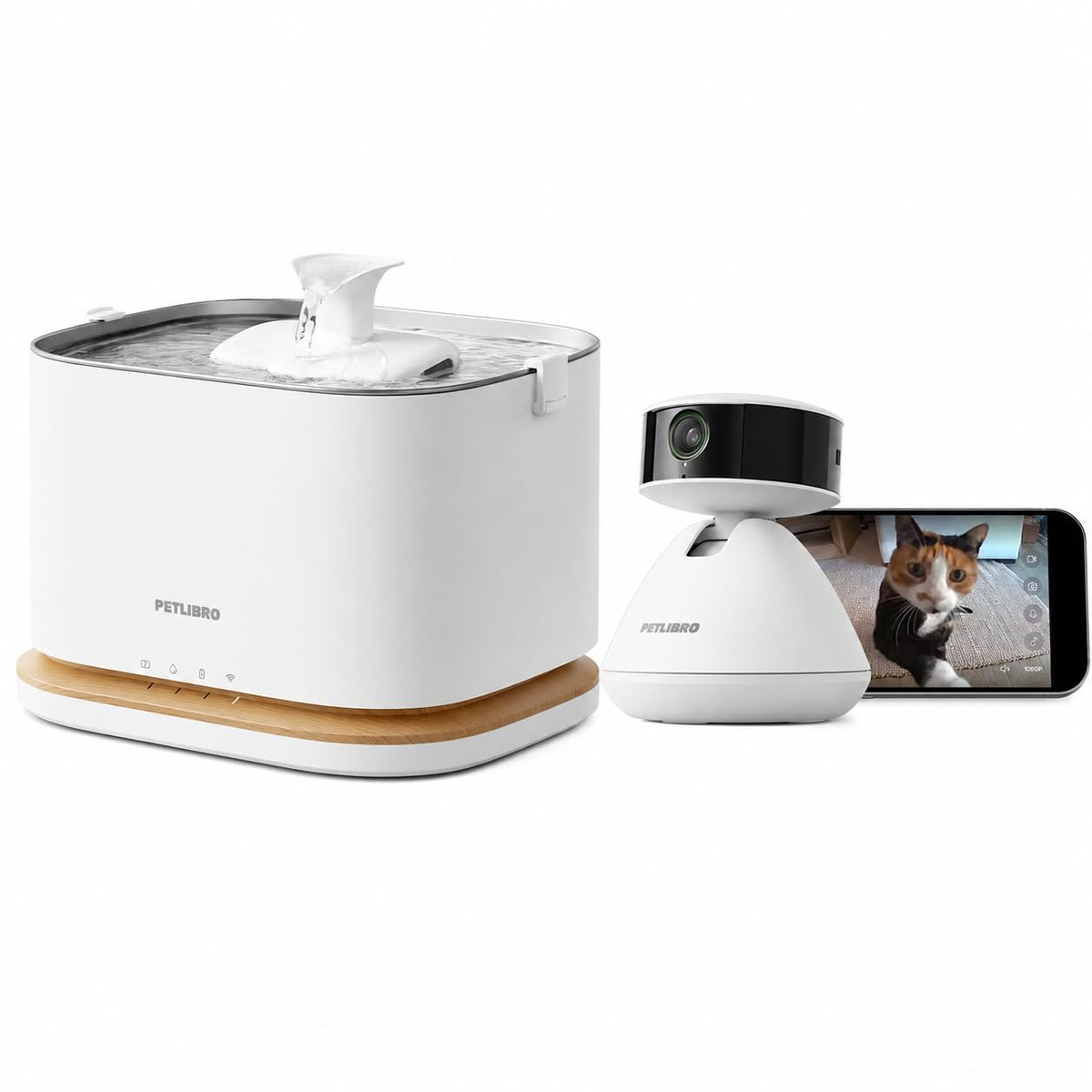 Cordless Smart Pet Water Fountain with App Monitoring & Stainless Steel Tray, 3L