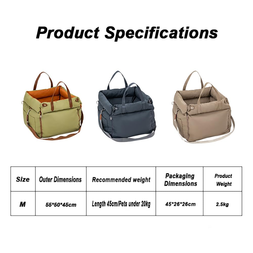 Leather Pet Car Seat with Non-Slip Washable Design for Long Drives