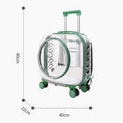 Clear Pet Trolley Carrier with Universal Wheels for Cats & Puppies