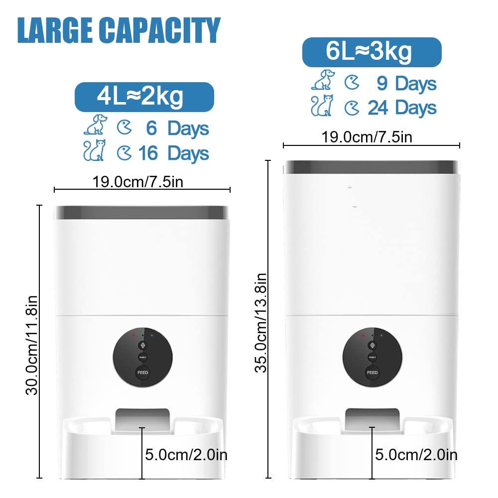 Smart Automatic Pet Feeder with 4/6L Capacity for Cats & Dogs