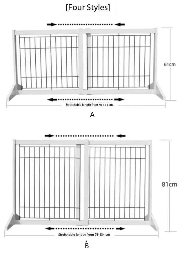 Freestanding Wooden Pet Gate for Doorways, Stairs & Indoor Spaces