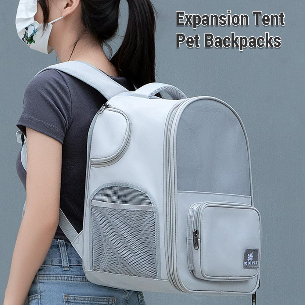 Expandable Breathable Pet Travel Backpack for Cats & Small Dogs