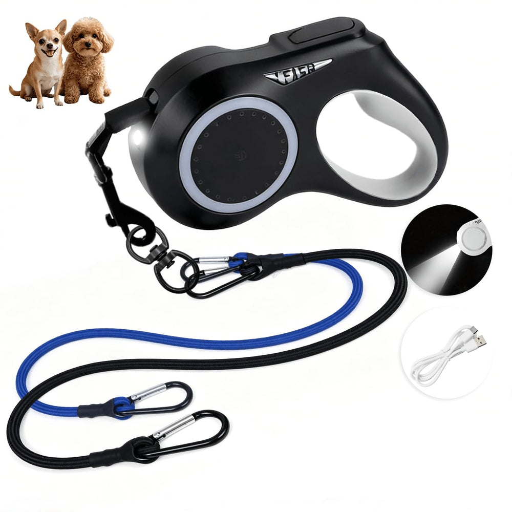 16.4ft LED Retractable Dog Leash with 360° Tangle-Free Design