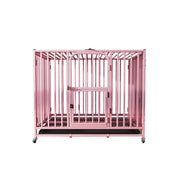 110cm Metal Dog Crate with Folding Design & Toilet Tray