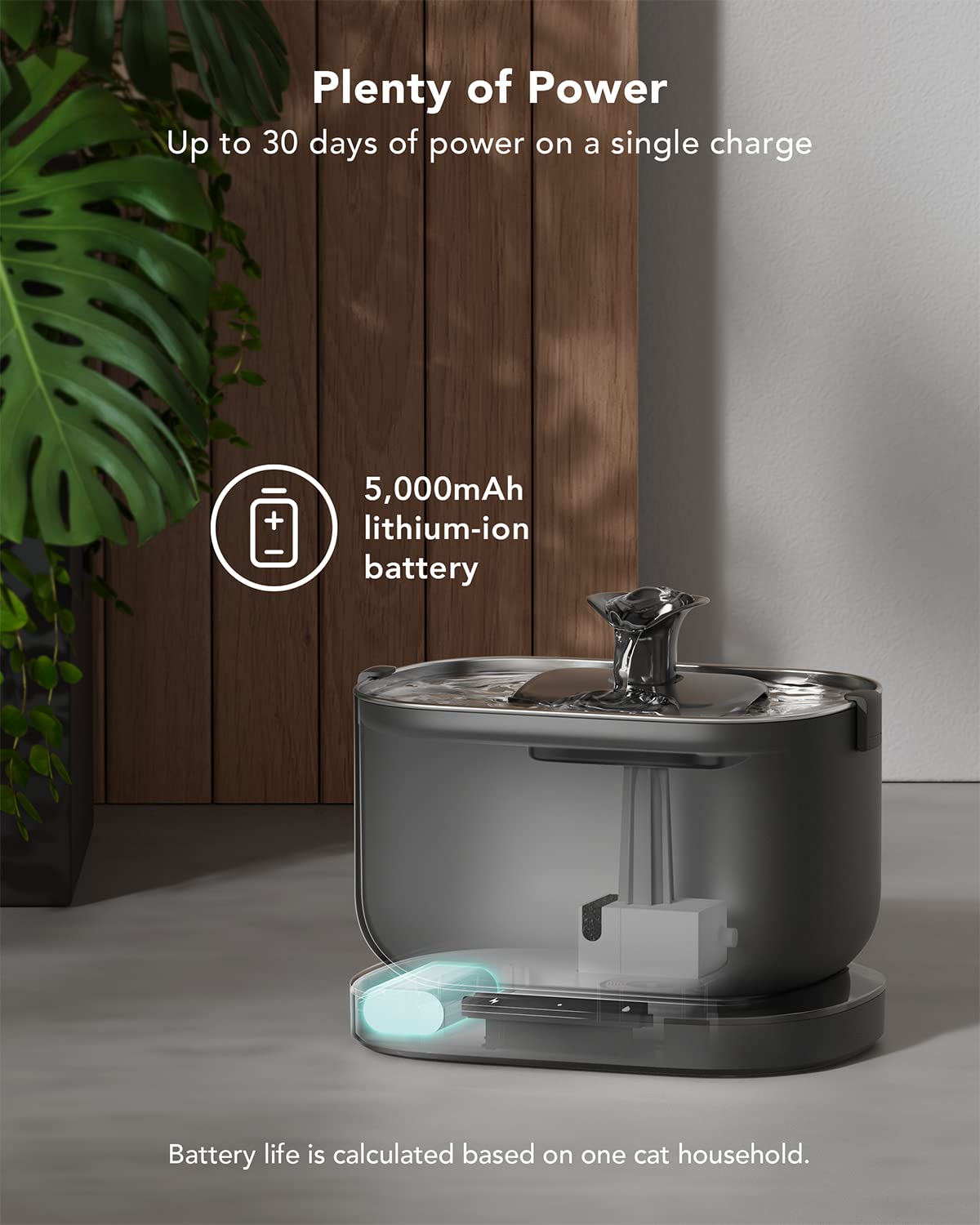 Wi-Fi Automatic Pet Feeder & Cordless Water Fountain Set, 5L + 2.5L