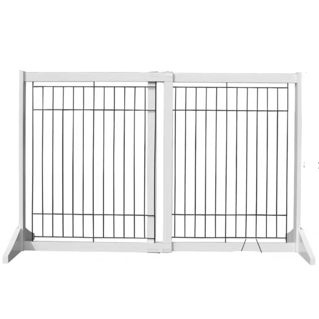 Freestanding Wooden Pet Gate for Doorways, Stairs & Indoor Spaces