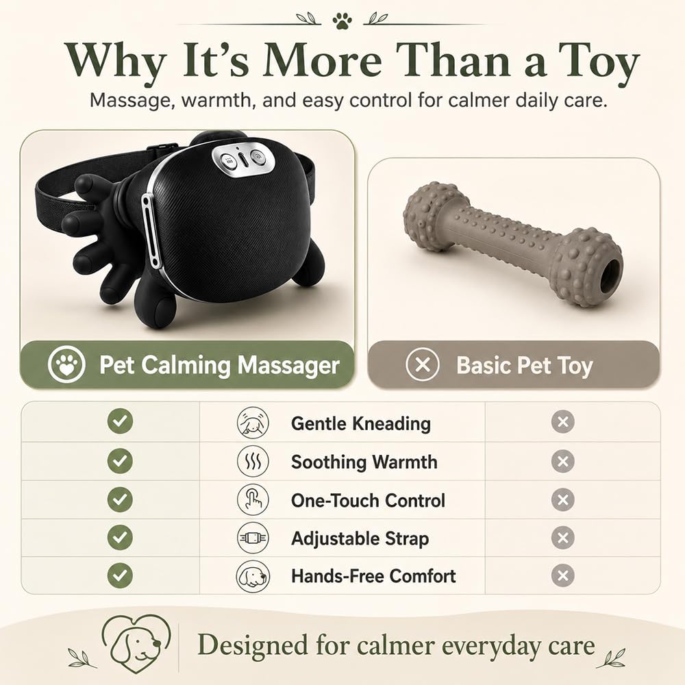 Automatic Pet Massager & Grooming Brush for Dogs & Cats, Stress Relief Tool