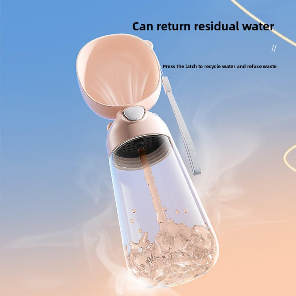 380ml Dog Water Bottle Leakproof Detachable Bowl