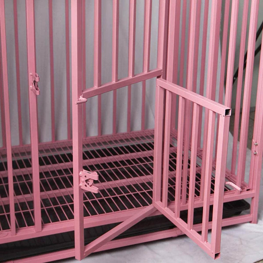 110cm Metal Dog Crate with Folding Design & Toilet Tray