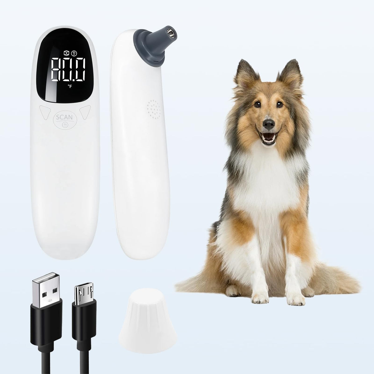Pet Ear Thermometer for Dogs & Cats with Fast Temperature Monitoring