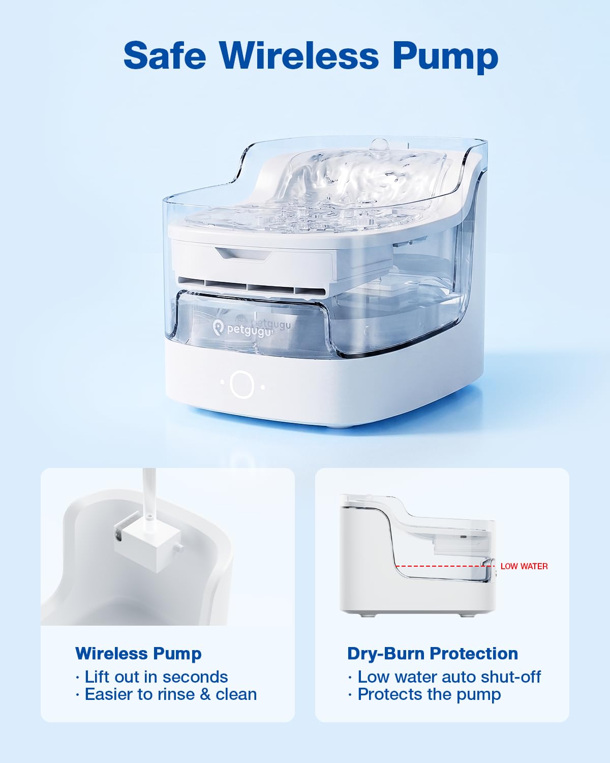 Smart Wi-Fi Pet Water Fountain with 8-Layer Filtration, 2L
