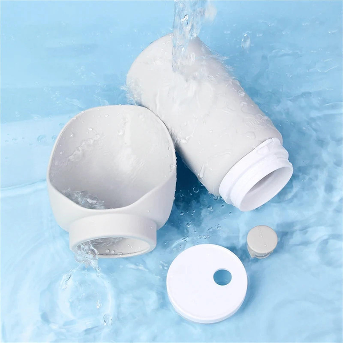 Portable Foldable Pet Water Bottle for Dogs and Cats-550ml Silicone Feeder