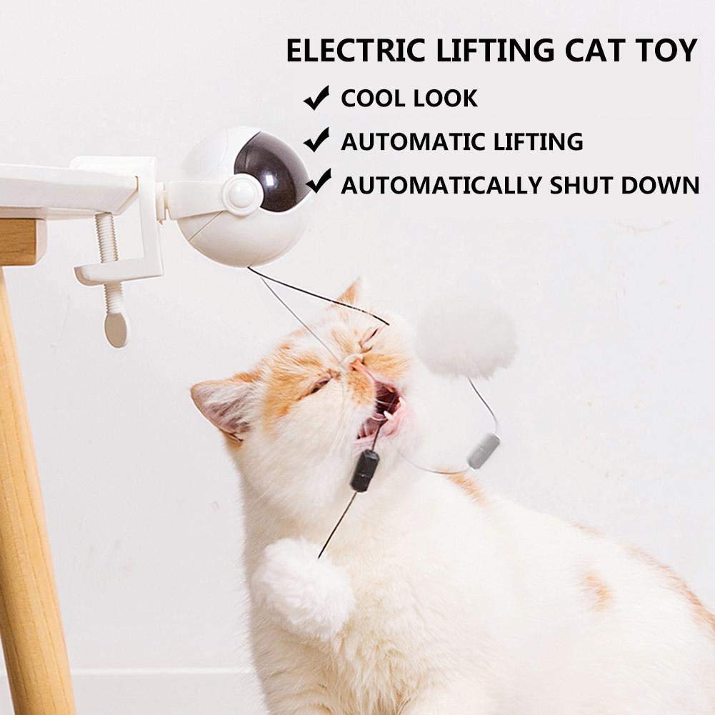 Automatic Interactive Cat Toy with Lifting Ball & Feather Stick