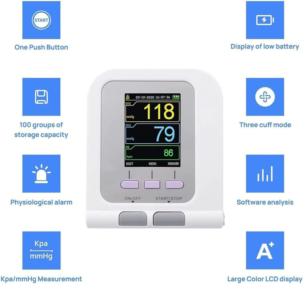 Digital Veterinary Blood Pressure Monitor with 3 Cuffs & LCD Display