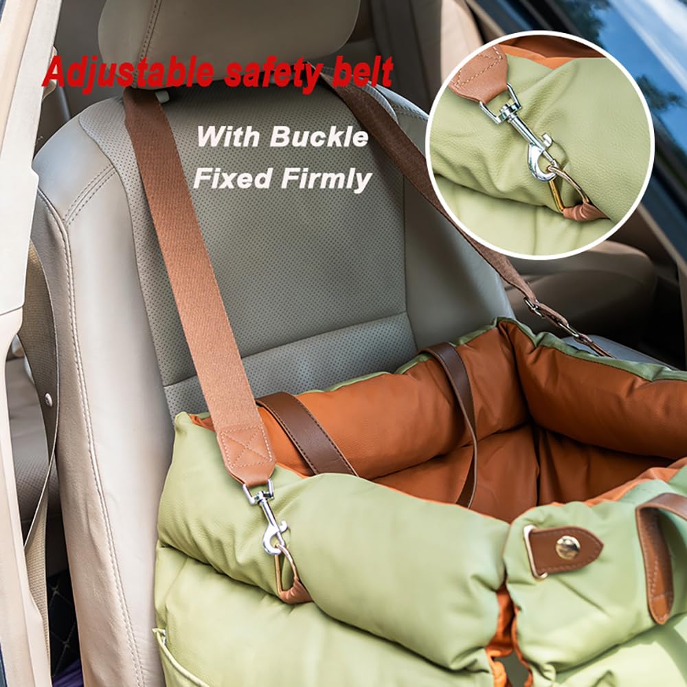 Leather Pet Car Seat with Non-Slip Washable Design for Long Drives