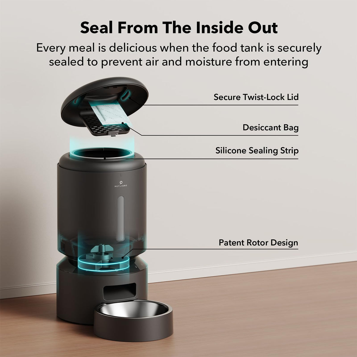 Wi-Fi Automatic Pet Feeder & Cordless Water Fountain Set, 5L + 2.5L