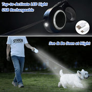 16.4ft LED Retractable Dog Leash with 360° Tangle-Free Design