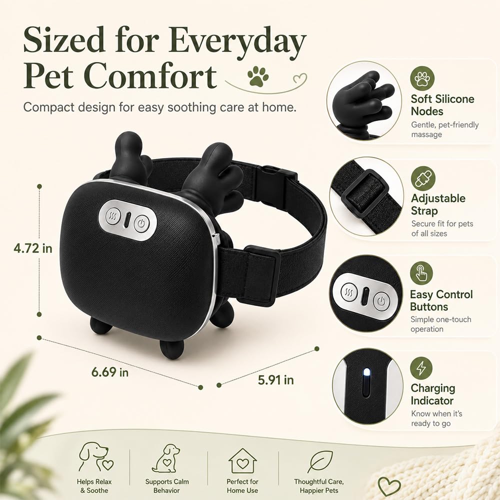 Automatic Pet Massager & Grooming Brush for Dogs & Cats, Stress Relief Tool
