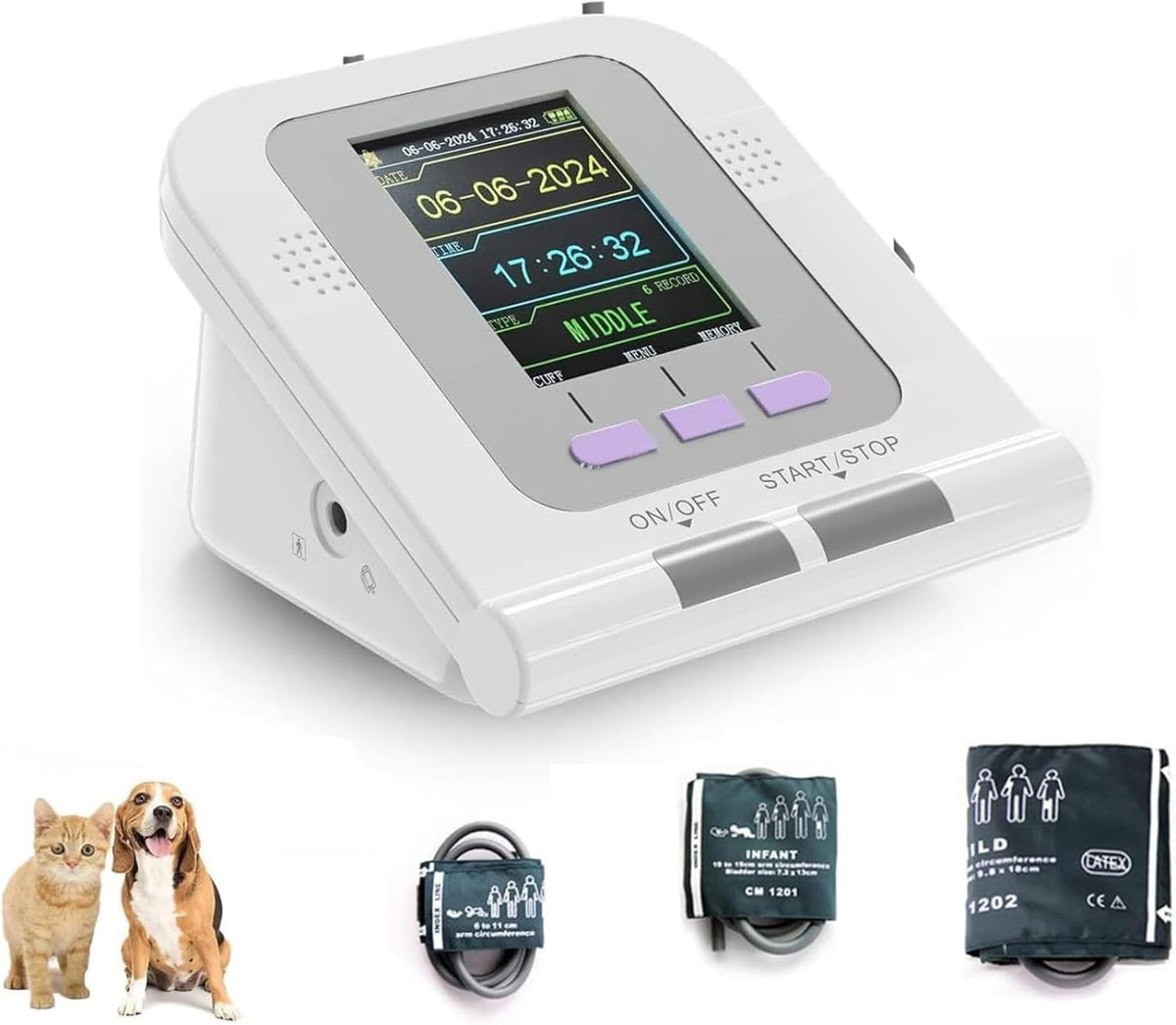 Digital Veterinary Blood Pressure Monitor with 3 Cuffs & LCD Display