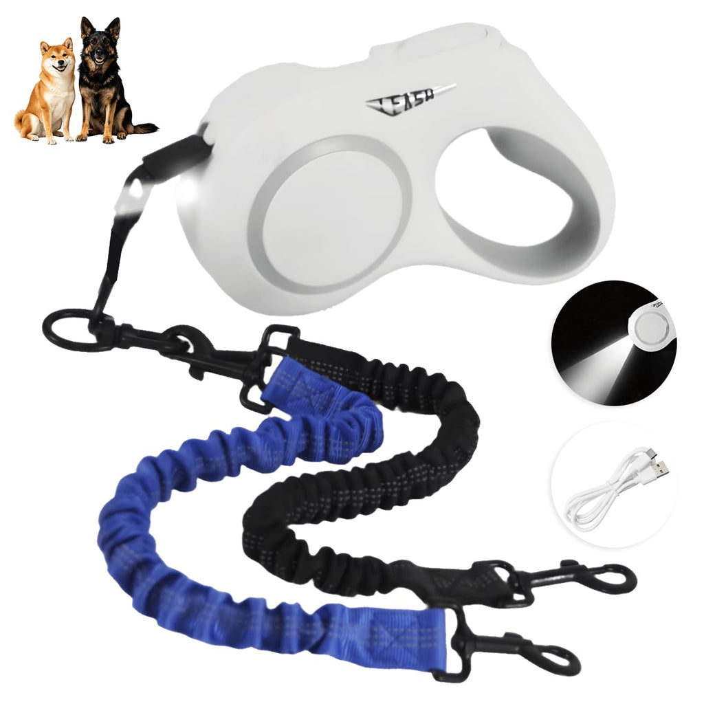 16.4ft LED Retractable Dog Leash with 360° Tangle-Free Design