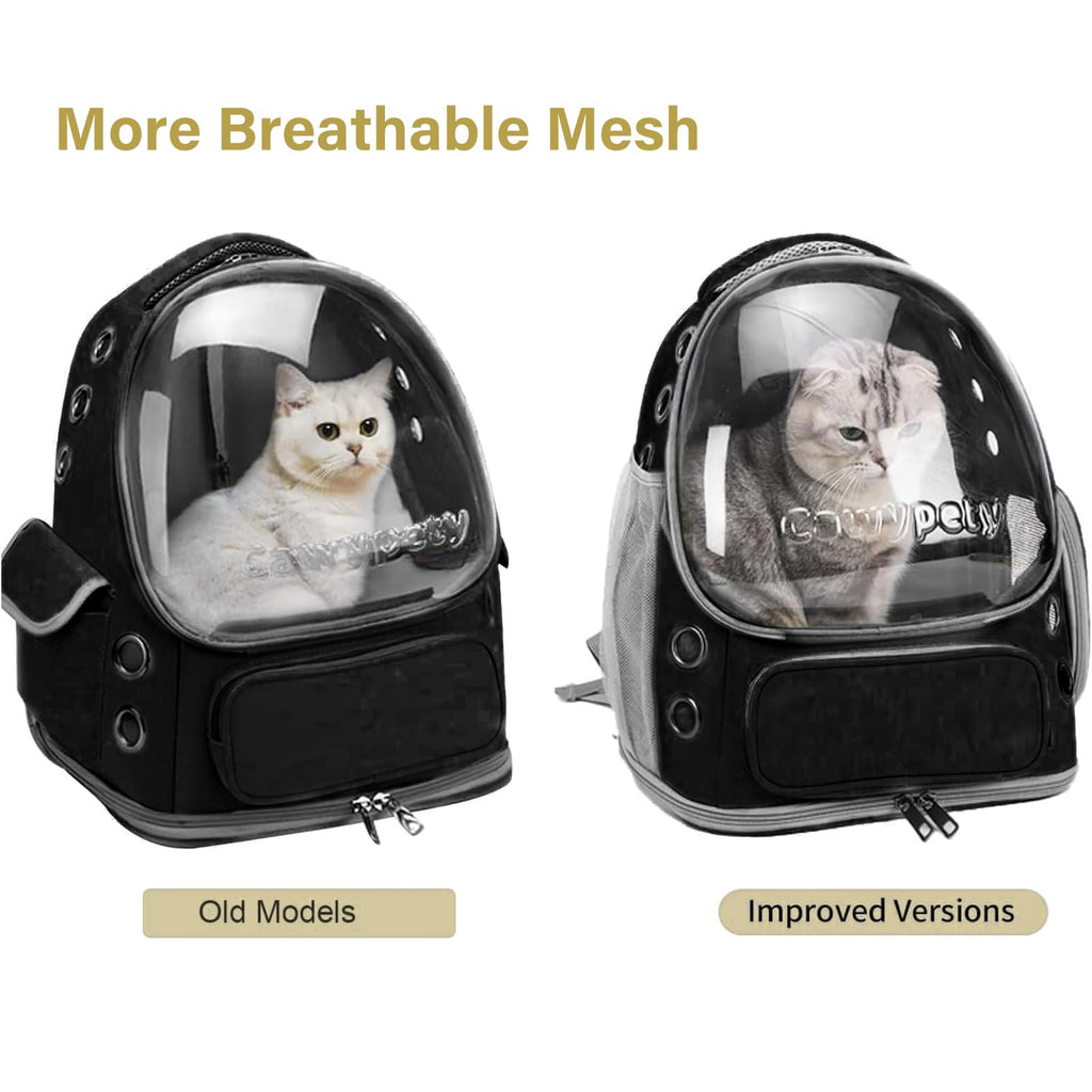 Transparent Cat Backpack Carrier with Breathable Design, Up to 15lbs