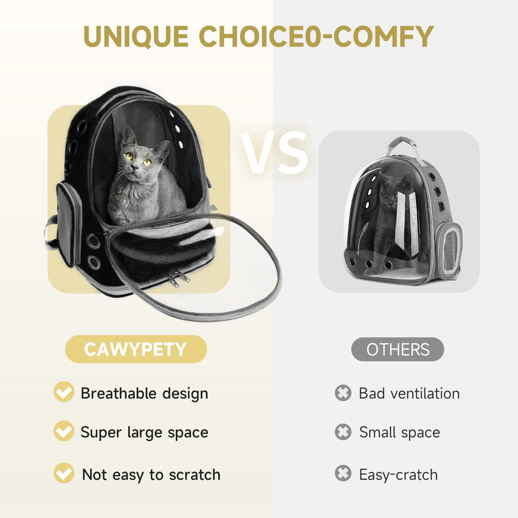Transparent Cat Backpack Carrier with Breathable Design, Up to 15lbs