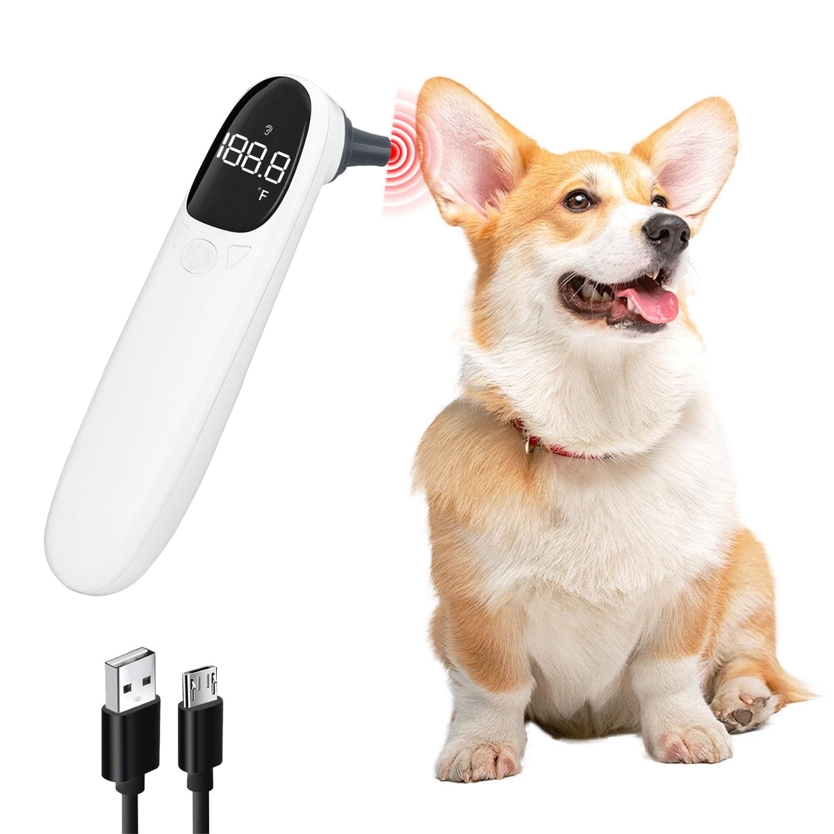 Pet Ear Thermometer for Dogs & Cats with Fast Temperature Monitoring