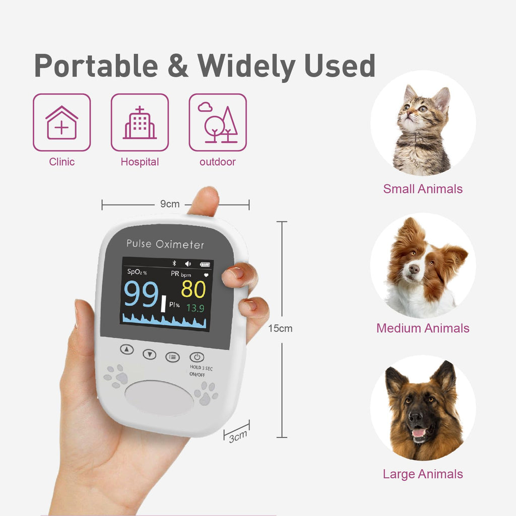 Bluetooth Pet Blood Oxygen & Pulse Rate Monitor with Tongue Probe