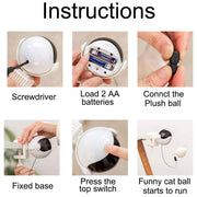 Automatic Interactive Cat Toy with Lifting Ball & Feather Stick