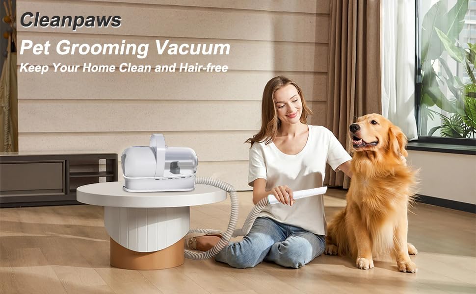 Pet Grooming Vacuum Kit with Clipper, Nail Grinder & Deshedding Tools