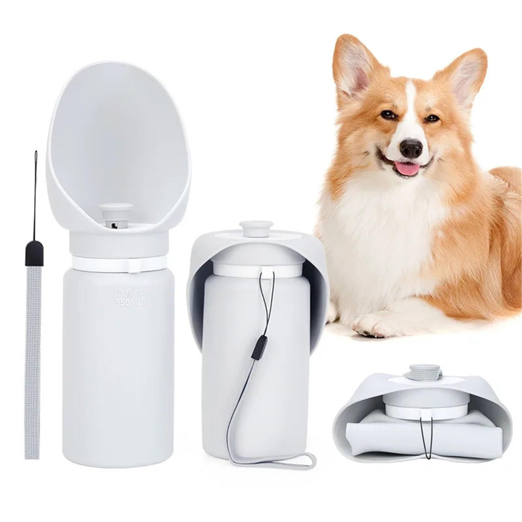 Portable Foldable Pet Water Bottle for Dogs and Cats-550ml Silicone Feeder