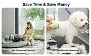 Pet Grooming Vacuum Kit with Clipper, Nail Grinder & Deshedding Tools