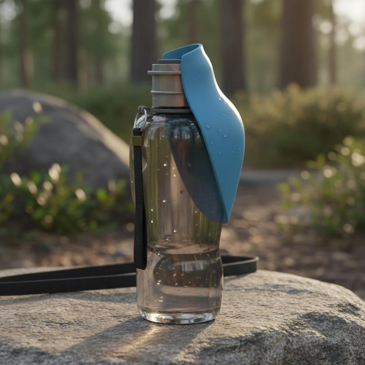 Portable Dog Water Bottle with Flip Lid for Outdoor Travel & Walks