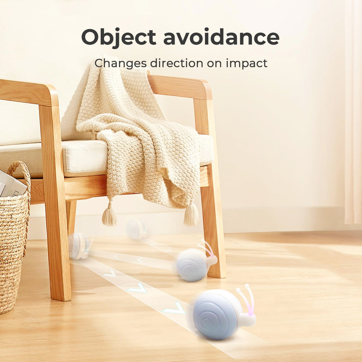 Smart Rechargeable Interactive Cat Toy with LED Lights & Motion Sensor