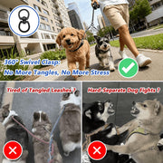 16.4ft LED Retractable Dog Leash with 360° Tangle-Free Design