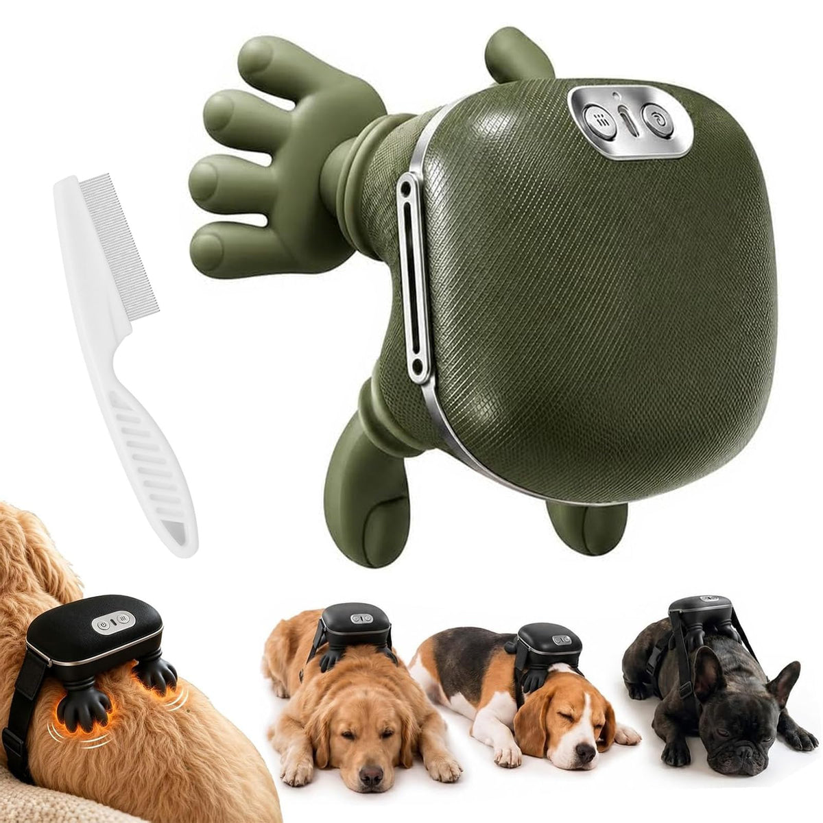 Automatic Pet Massager & Grooming Brush for Dogs & Cats, Stress Relief Tool