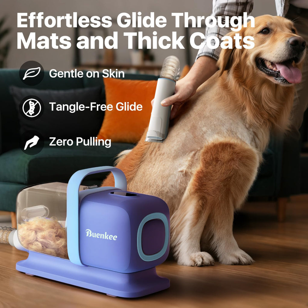 Dog Grooming Vacuum Kit with Hair Clipper & Shedding Brush, 15000Pa