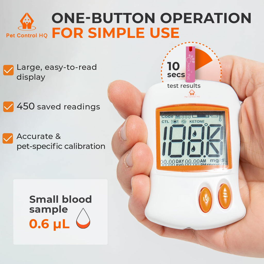 Pet Blood Glucose Monitoring Kit for Dogs & Cats with Test Strips