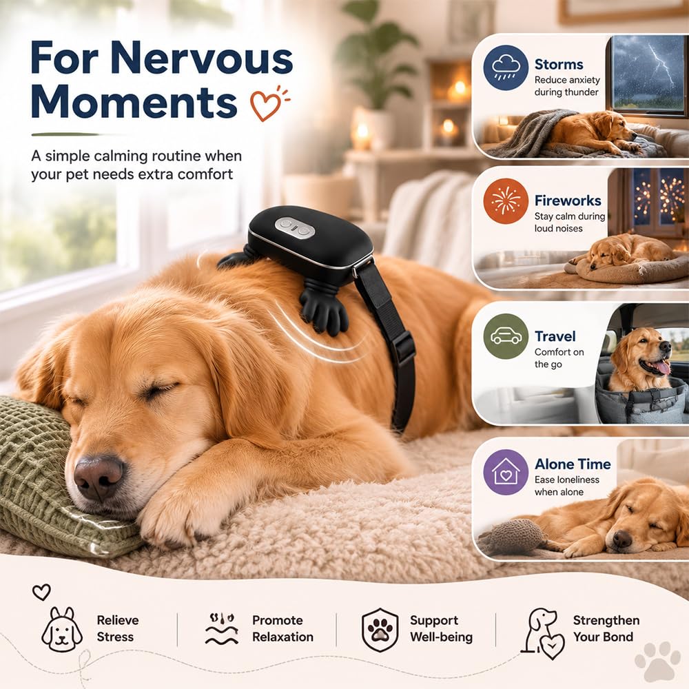 Automatic Pet Massager & Grooming Brush for Dogs & Cats, Stress Relief Tool