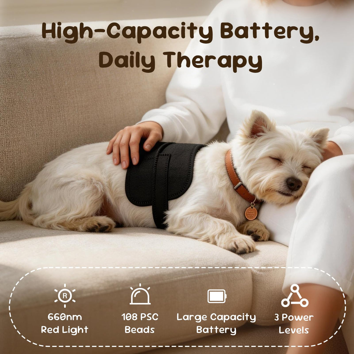 Red Light Therapy Belt for Dogs, Portable Joint Relief Wrap