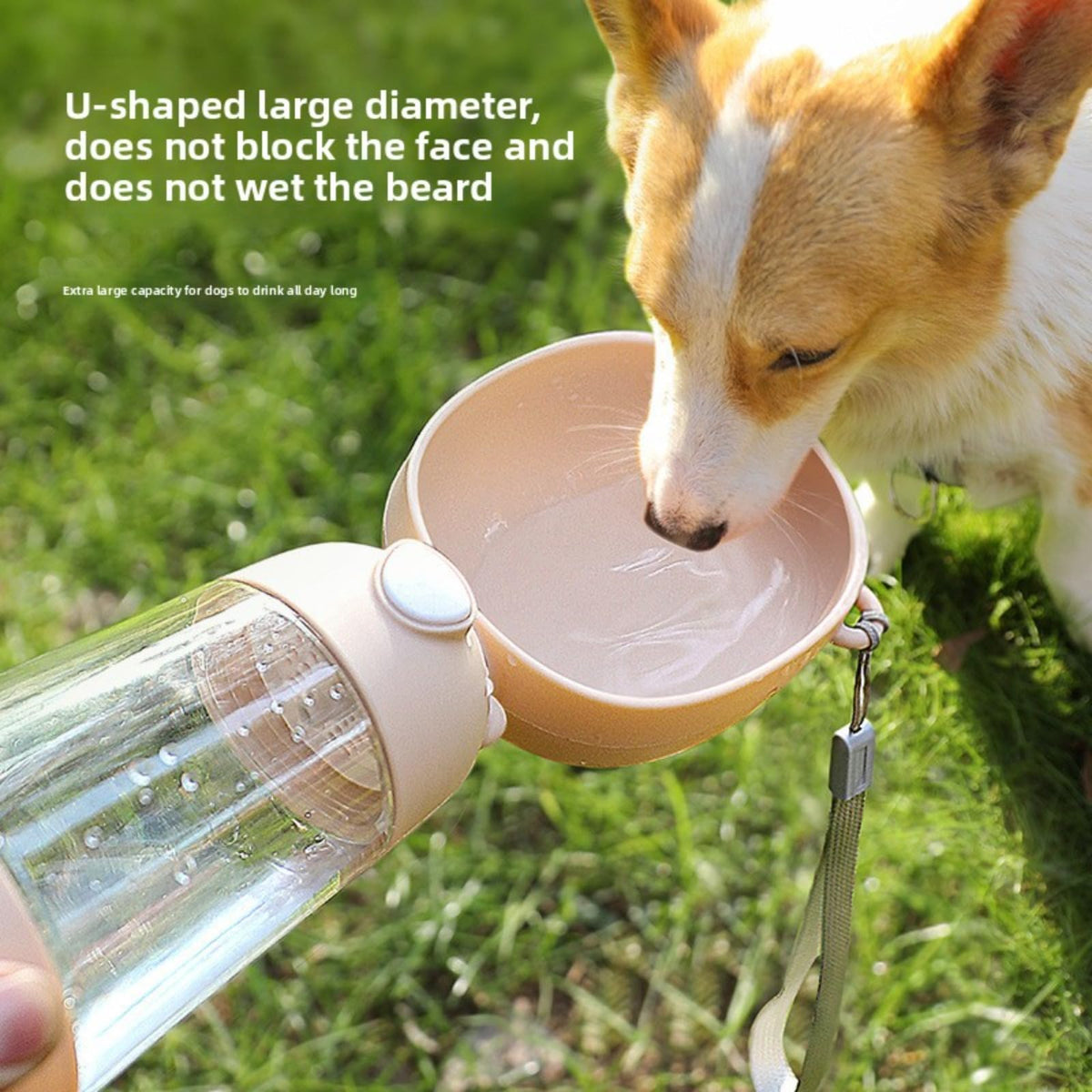 380ml Dog Water Bottle Leakproof Detachable Bowl