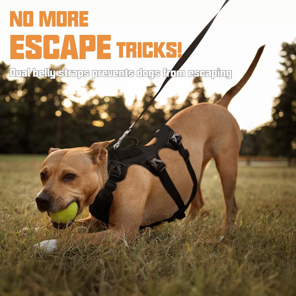 Escape-Proof No Pull Dog Harness with Reflective Padding & Handle for Large Dogs